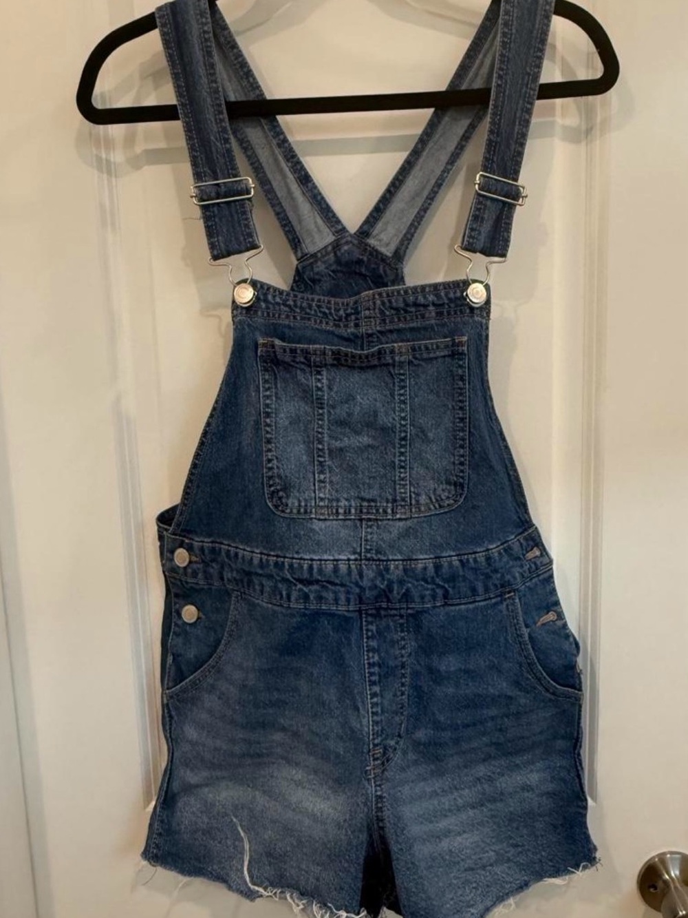 No Boundaries Blue Denim Short Overalls for Women